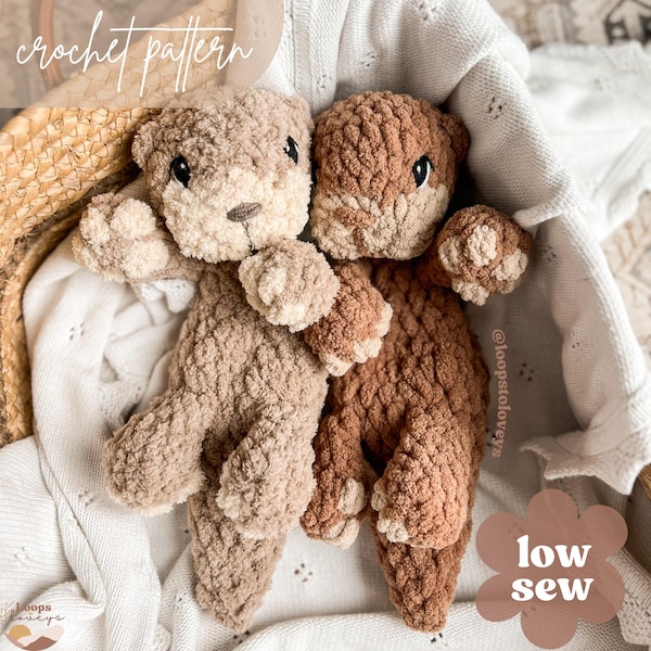 Schema all'uncinetto per Reed the Otter Pup/schema all'uncinetto LOW SEW/coccola all'uncinetto/morbido peluche all'uncinetto/amigurumi/lontra all'uncinetto/schema carino all'uncinetto