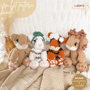 Luca Lion & Tessa Tiger crochet pattern bundle | NO SEW crochet pattern | crochet lion | amigurumi | crochet tiger | cute crochet pattern