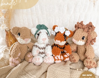 Luca Lion & Tessa Tiger crochet pattern bundle | NO SEW crochet pattern | crochet lion | amigurumi | crochet tiger | cute crochet pattern