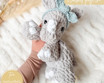 Riley Rhino crochet pattern | NO SEW crochet pattern | crochet rhino | rhinoceros | amigurumi | crochet pattern | cute crochet pattern