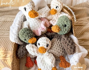 Drake & Duncan crochet pattern bundle | NO SEW crochet pattern | crochet duck | amigurumi | crochet pattern | cute crochet pattern