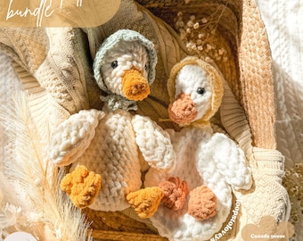 Sunny & Daisy Goose crochet pattern bundle | LOW SEW crochet pattern | crochet goose | amigurumi | crochet pattern | cute crochet pattern