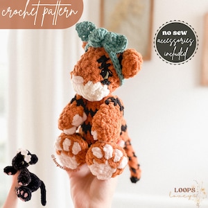 Tessa Tiger crochet pattern | NO SEW crochet pattern | tiger crochet pattern | amigurumi | crochet tiger | cute crochet pattern