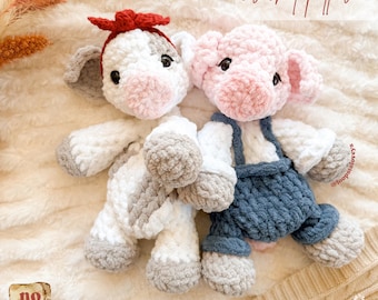 Patrón de crochet de Winnie the Pig Snuggler / Patrón de crochet SIN COSTURA / Cerdo de crochet / Amigurumi / Patrón de crochet / Lindo patrón de crochet