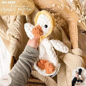 Daisy Goose snuggler crochet pattern | NO SEW crochet pattern | crochet goose | amigurumi | crochet pattern | cute crochet pattern