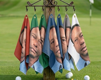 Tiger Woods Mugshot Funny Golf Towel, Microfiber Golf Towel with Clip & Grommet, Absorbent Hilarious Golf Towel Golf Gift for Clubs and Ball