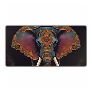 Elephant Design Desk Mat - Vibrant Office Decor, Mouse Pad, Personalized Workstation Accessory, Gift for Animal Lovers, Home Office [...]