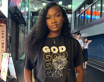 GOD T-Shirt – christliches Outfit, für den Kirchenbesuch, ideal zum Verschenken, zum Ausgehen
