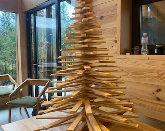 Árbol de Navidad de madera ecológico con plantación de árboles | Árbol de Navidad de madera moderno para decoración navideña