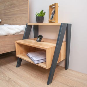 Floating Nightstand, Wood Bedside Tables, Mid Century Table, Nightstand Shelf, Bedside Shelf, Unique Style, Handmade Gift