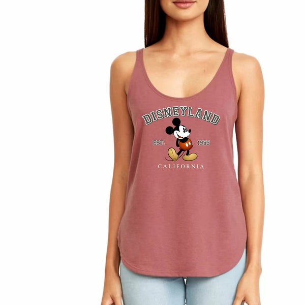 Retro Mickey Mouse Disneyland California Top Tank, Vintage Mickey Top Tank, Disney Vacation Shirt, Disneyland Mickey,Classic Mickey Top Tank