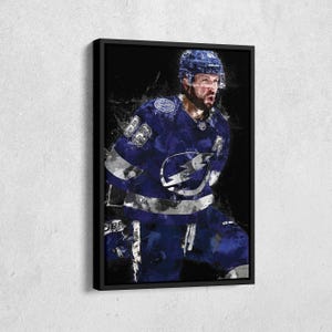 Nikita Kucherov Canvas Print - Tampa Bay Lightning Wall Art, NHL Decor for Home & Man Cave, Hockey Gift, Framed Poster