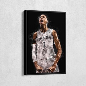 Victor Wembanyama Canvas Print - San Antonio Spurs Wall Art, NBA Decor for Home & Man Cave, Basketball Gift, Framed Poster