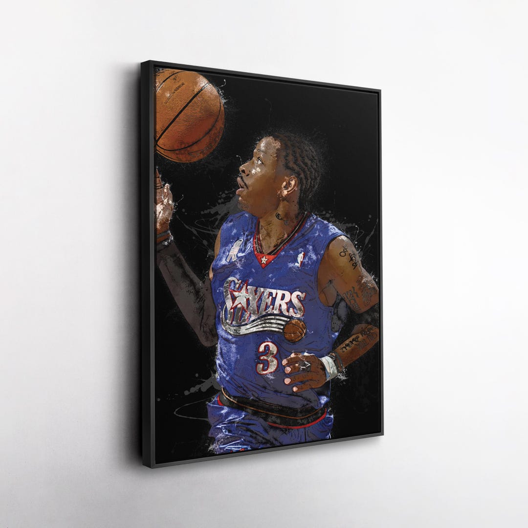 Allen Iverson Philadelphia 76ers Canvas Wall Art – NBA Basketball ...