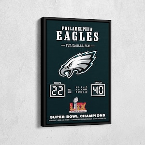 Philadelphia Eagles Super Bowl LIX Champions vs Kansas City Chiefs – NFL Football Wall Art, Canvas Print, Eagles Fan Gift, Home Decor