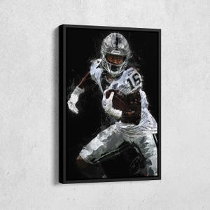 Jakobi Meyers Canvas Print - Las Vegas Raiders Wall Art, NFL Decor for Home & Man Cave, Football Gift, Framed Poster