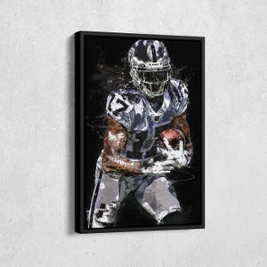 Davante Adams Canvas Print - Las Vegas Raiders Wall Art, NFL Decor for Home & Man Cave, Football Gift, Framed Poster