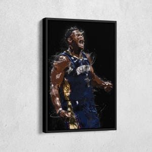 Zion Williamson Canvas Print - New Orleans Pelicans Wall Art, NBA Decor for Home & Man Cave, Basketball Gift, Framed Poster