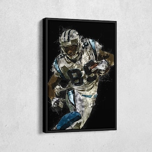 Steve Smith Canvas Print - Carolina Panthers Wall Art, NFL Legend Decor for Home & Man Cave, Football Gift, Framed Poster