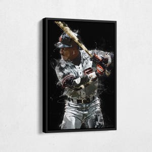 Barry Bonds Canvas Print - San Francisco Giants Wall Art, MLB Legend Decor for Home & Man Cave, Baseball Gift, Framed Poster