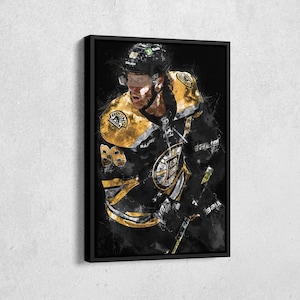 David Pastrnak Canvas Print - Boston Bruins Wall Art, NHL Decor for Home & Man Cave, Hockey Gift, Framed Poster