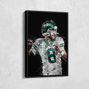 Aaron Rodgers Canvas Print - New York Jets Wall Art, NFL Decor for Home & Man Cave, Football Gift, Framed Poster