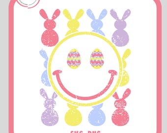 Easter Happy Face PNG - SVG, Cute Easter, Trendy Easter,Easter Png, Happy Easter, Easter Vibes, Easter Sublimation, Trendy Svg