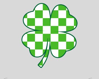 聖パトリックデー SVG PNG、チェック柄シャムロック PNG SVG 