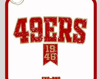 San Francisco 49ers Svg-Png, San Francisco png, Diseño Distress, 49ers, Diseño de sublimación de San Francisco 49ers, Día del partido de los 49ers