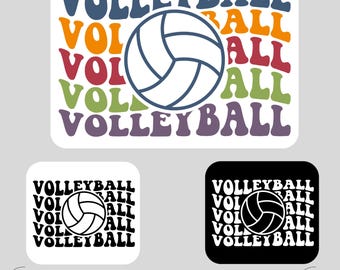 Retro Volleyball Svg-Png, Groovy Stacked Cute Game Day Shirt Gift For Daughter Cut File for Cricut, Sports Team Group, Volleyball Mom