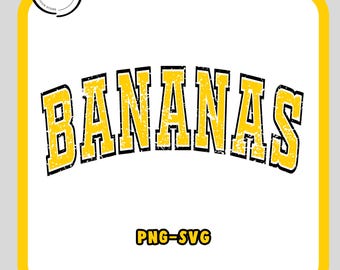 Plátanos Svg Png, Amantes del plátano Béisbol PNG SVG, Divertidos amantes del plátano Béisbol SVG, Diseño de sublimación, Camiseta imprimible Ropa