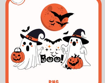 Ghost Pumpkin Png, Retro Cute Ghost Png, Boujee Ghost Png, Halloween Png, Spooky Vibes Png, Ghost Png, Sublimation Design Download, Boo