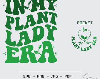 In My Plant Lady Era SVG and PNG, Plants svg and png, Retro Groovy Green Monstera Leaf Plant Lady SVG, Plant Svg, Plant Png