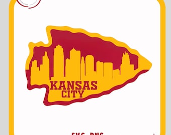 Chiefs Football Svg Png, Kansas City Svg, Kansas City Png, Football Clipart, Chiefs Svg, Kansas City Football American Football Design