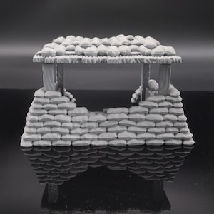 Sandbag bunker wargaming scatter terrain - Sci-Fi grimdark terrain | Trench Warfare Zone
