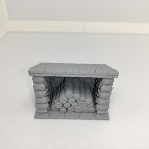 Firewood pile with woodshed for miniature games | 3D printed | scatter terrain