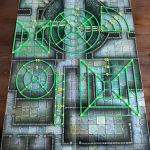 Area of effect spell templates, includes all 6 pieces | D&D