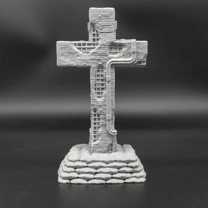 Concrete cross wargaming scatter terrain - Sci-Fi grimdark terrain | Trench Warfare Zone