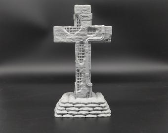 Concrete cross wargaming scatter terrain - Sci-Fi grimdark terrain | Trench Warfare Zone