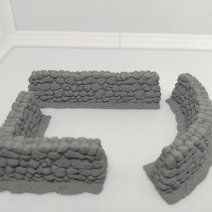 stone walls for miniature games 3D printed | 28mm | scatter terrain