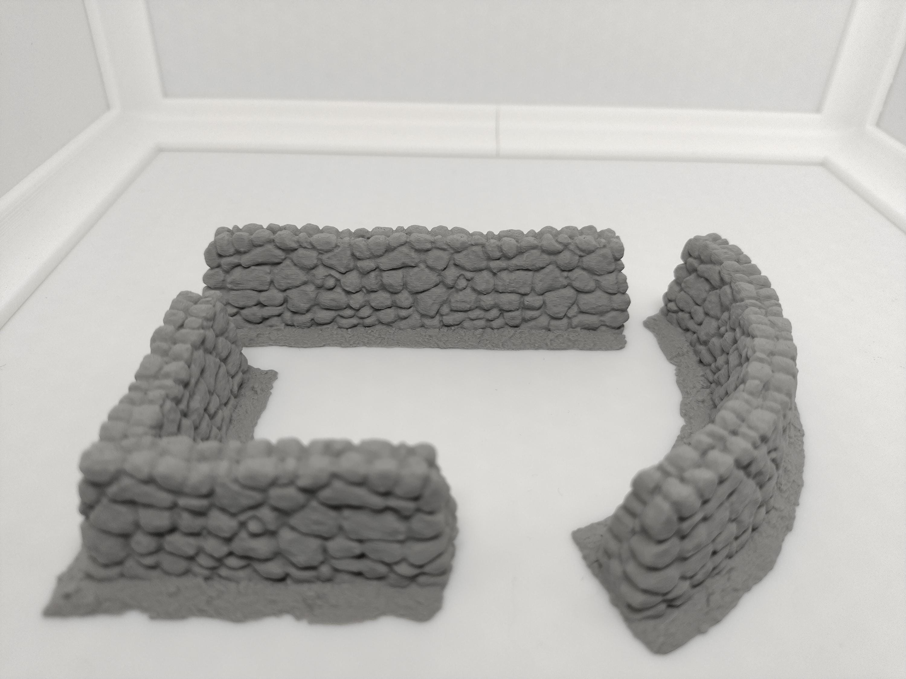 stone walls for miniature games 3D printed | 28mm | scatter terrain