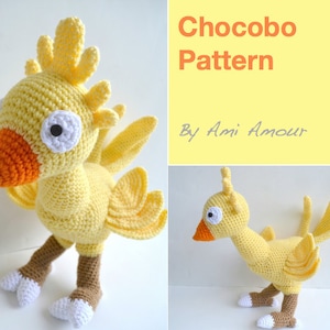 Chocobo Pattern Amigurumi Doll Plush Crochet Final Fantasy