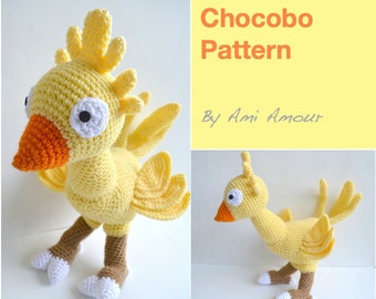 Chocobo Pattern Amigurumi Doll Plush Crochet Final Fantasy