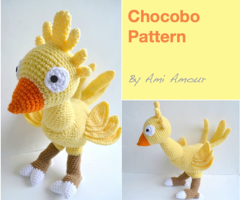 Chocobo Pattern Amigurumi Doll Plush Crochet Final Fantasy image 1