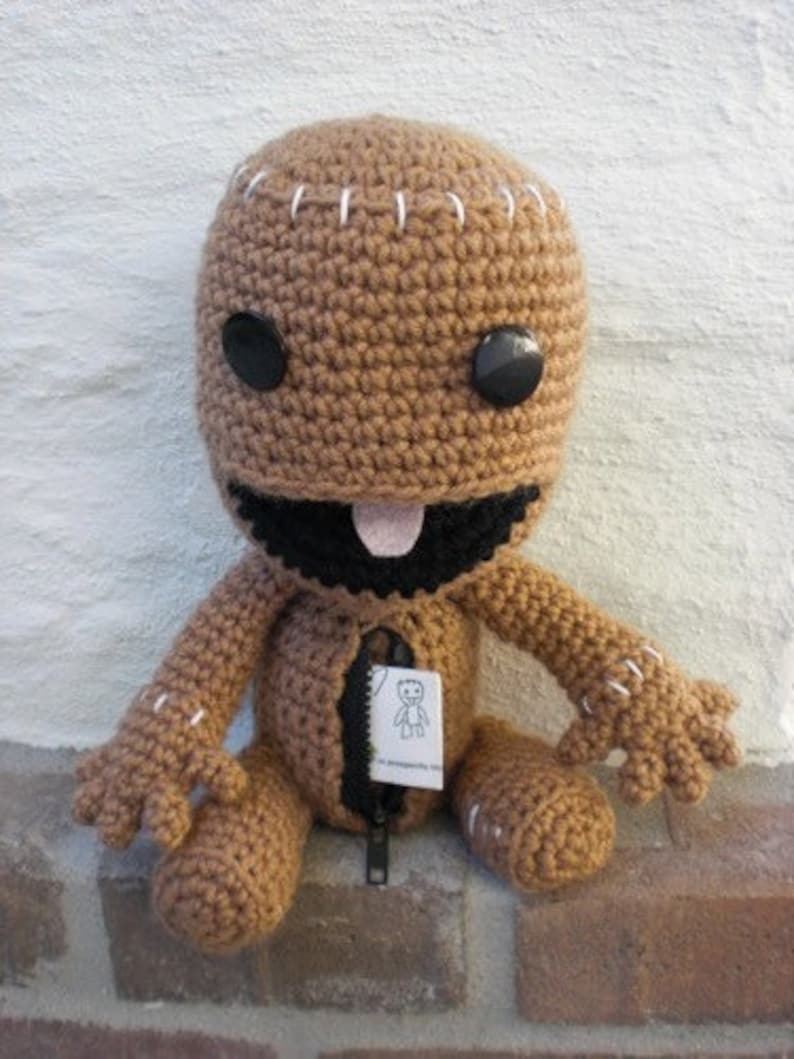 Sackboy Pattern Crochet Amigurumi Open Mouth Zipper Etsy