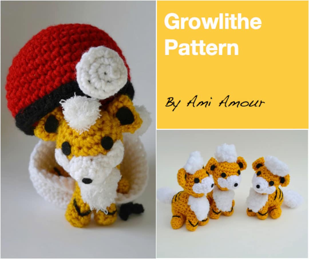 Growlithe Pattern Amigurumi Crochet Pokemon PDF Etsy