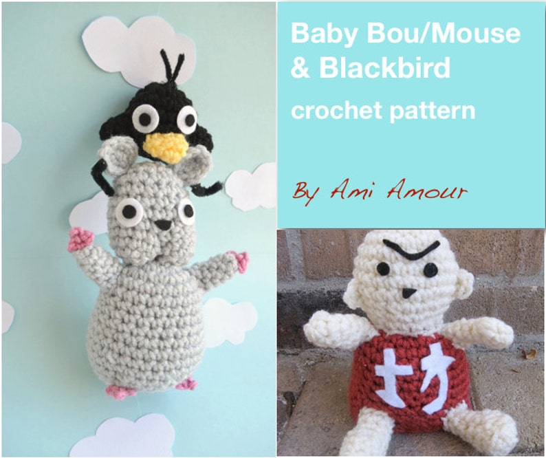 Spirited Away crochet pattern set Mouse Soot Sprite No Face Etsy