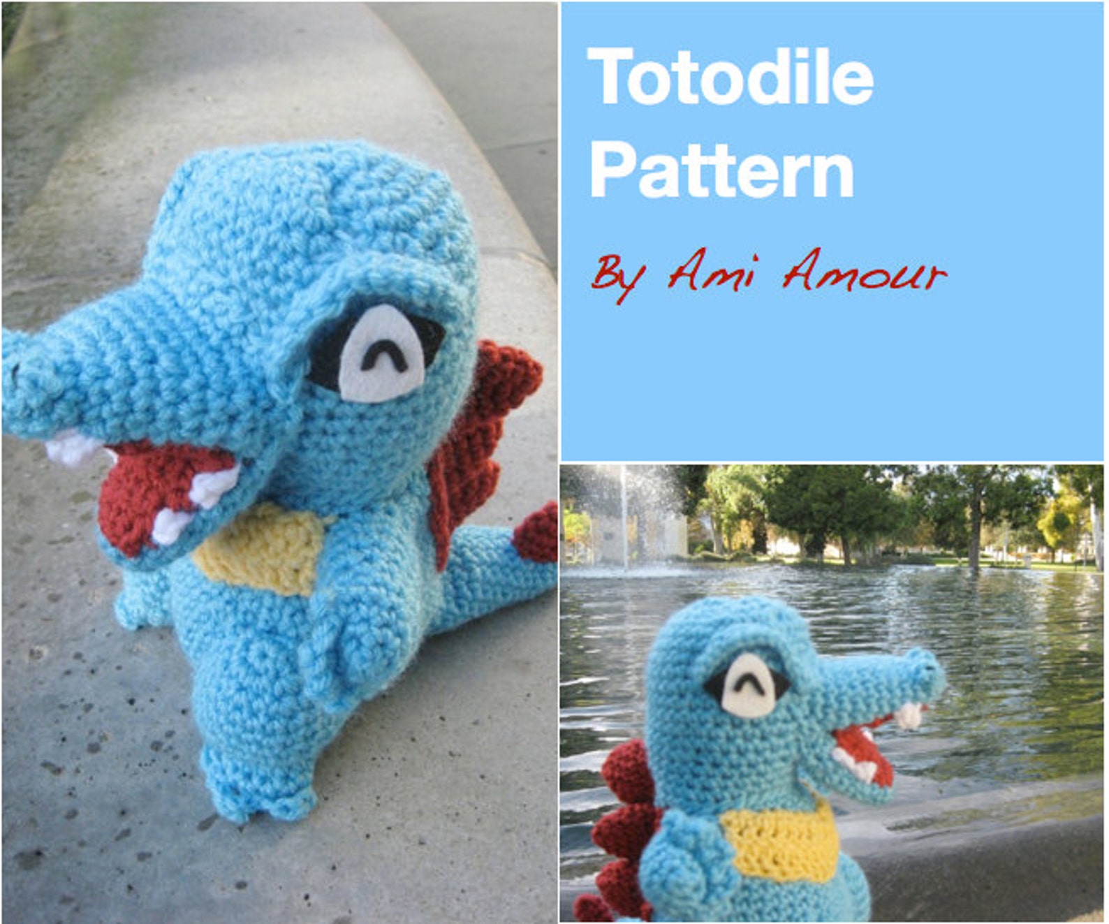 Totodile Pattern Crochet Pokemon Amigurumi PDF Etsy