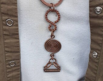 Handwrought twisted Copper and Leather Necklace