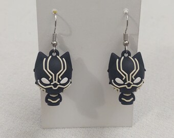 Black Panther T'Challa Marvel ornament Hallmark earrings chibi licensed